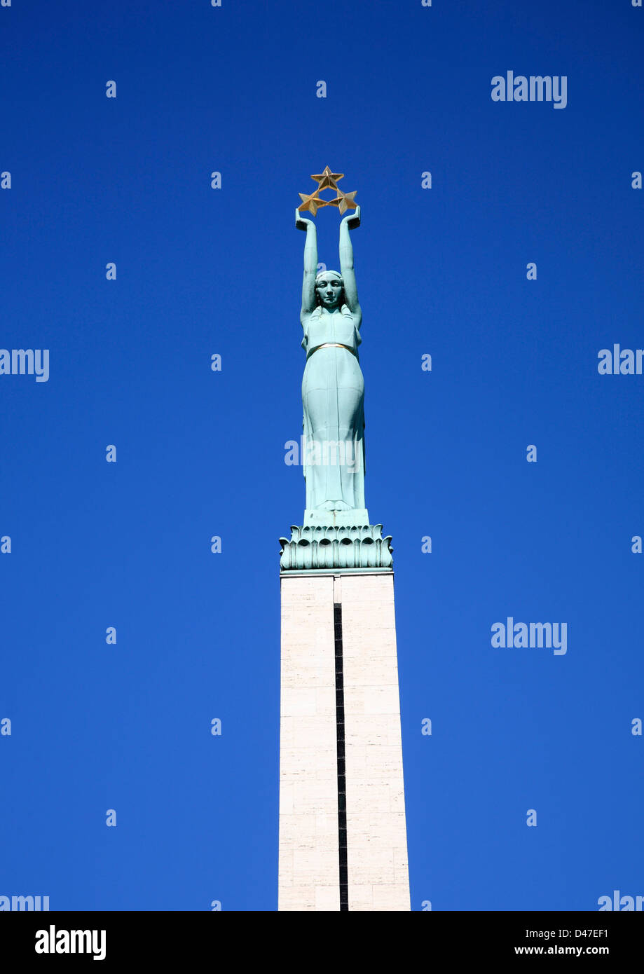 Freedom Monument, Brivibas Piemineklis, Riga, Latvia Stock Photo