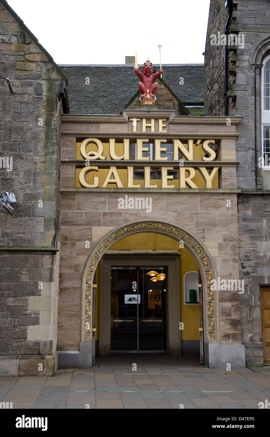 Entrance to the Queen's Gallery (art gallery) at Holyrood Palace, Edinburgh, Scotland Stock