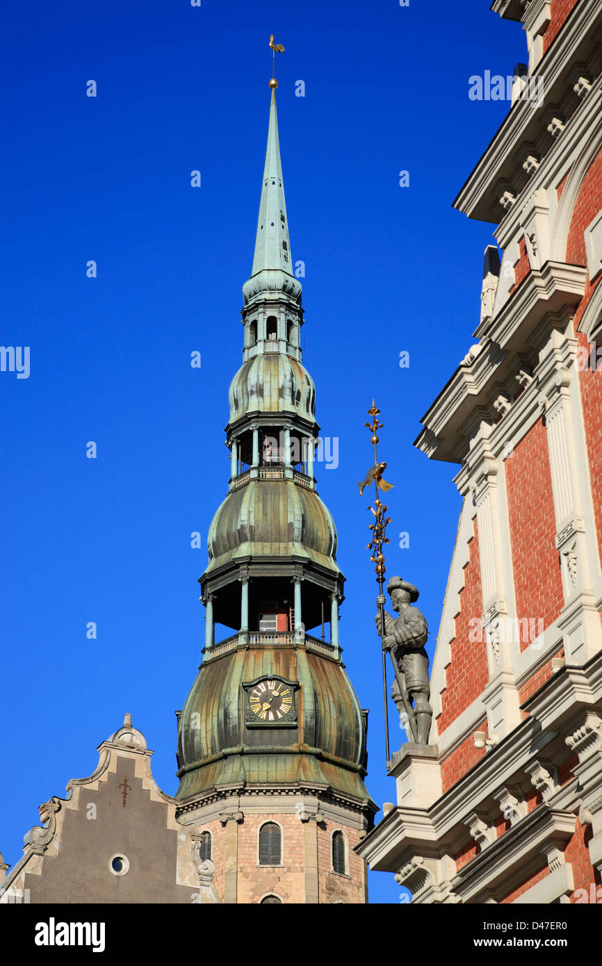 Tower of St. Peter church, Riga, Latvia Stock Photo