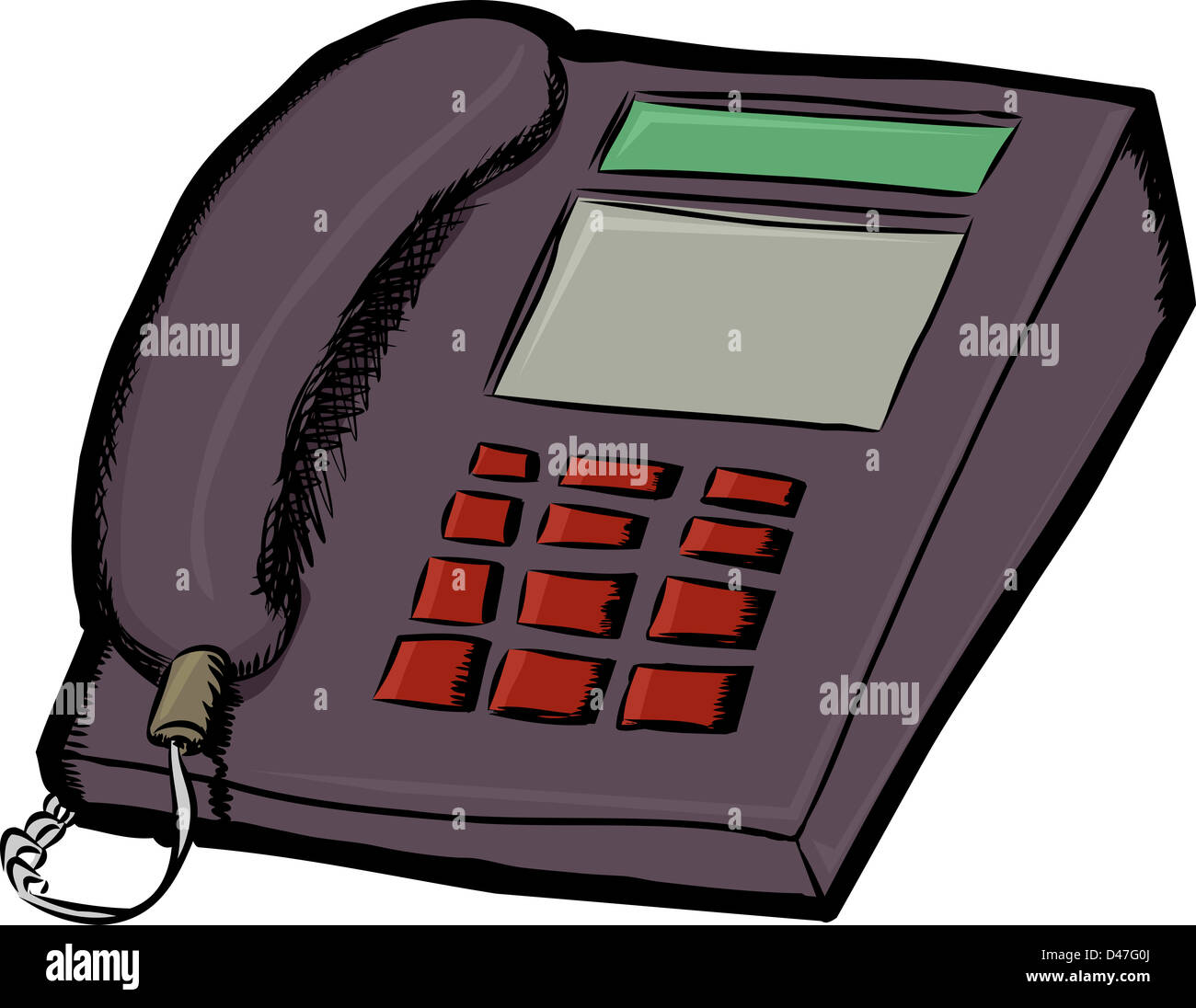 Isolated land line telephone cartoon over white background Stock Photo - Alamy Isolated land line telephone cartoon over white background Stock Photo - Alamy