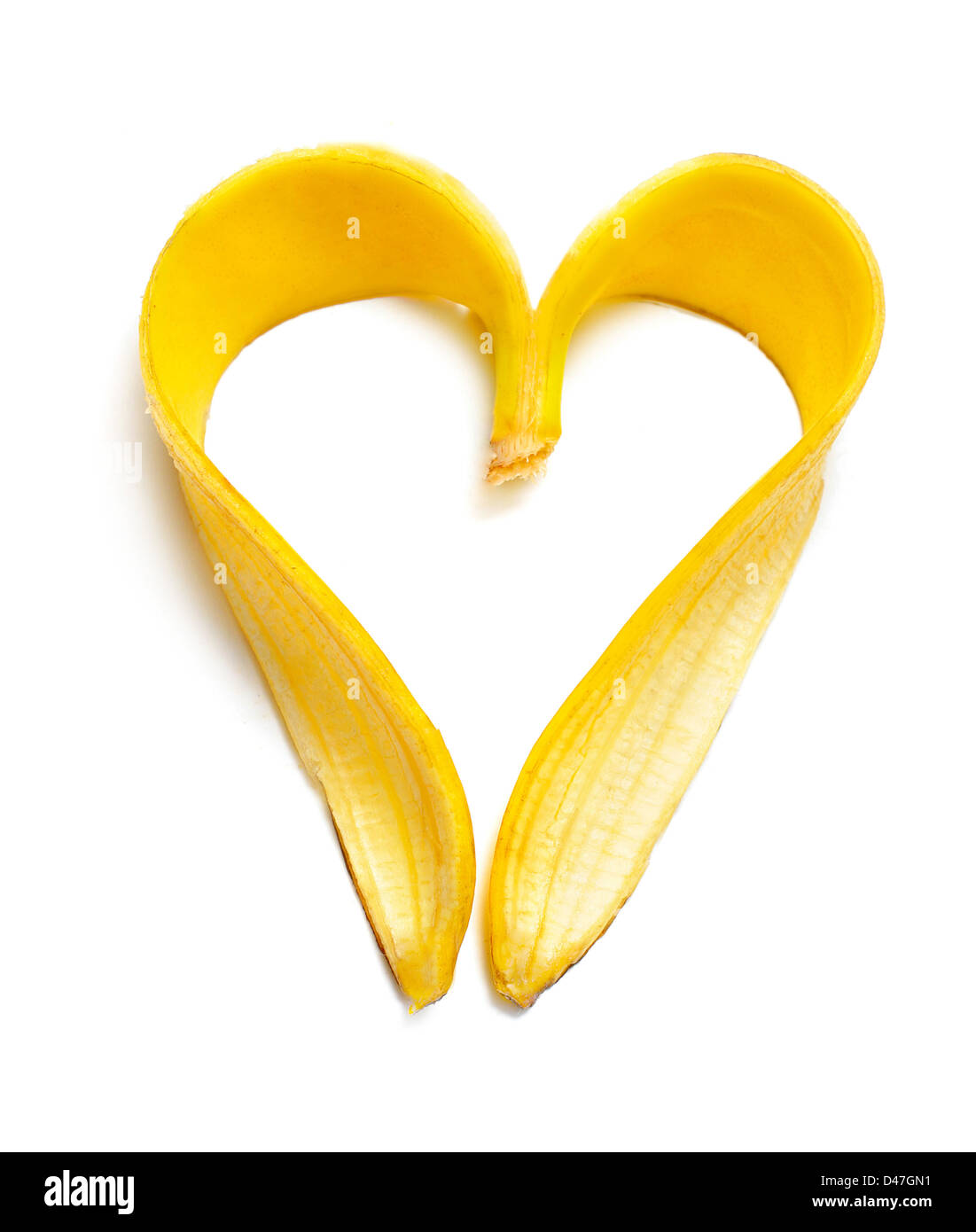 banana heart isolated on white Stock Photo Alamy