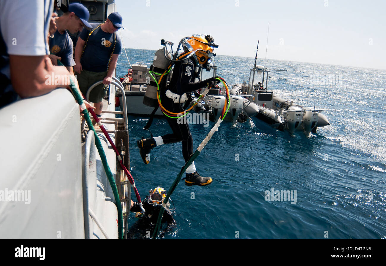 An Indian navy diver participates in Salvage Exercise 2012 Stock Photo ...