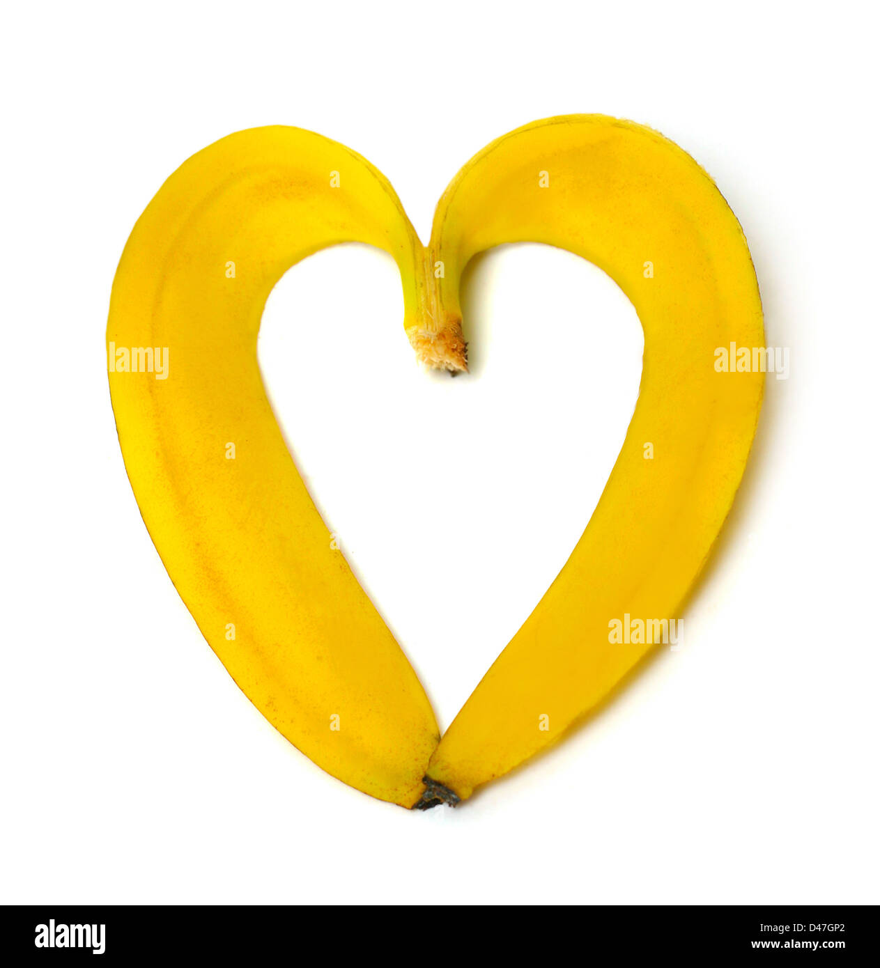 banana heart isolated on white Stock Photo - Alamy