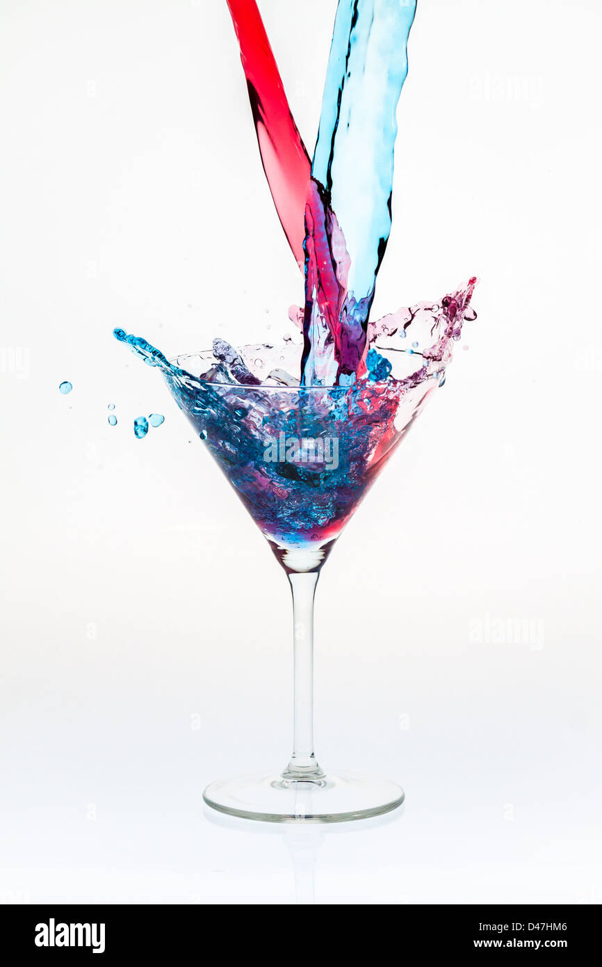 Mixing drinks with a splash Stock Photo Alamy
