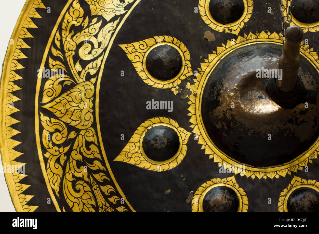 Old brass gong of victory,Thailand Stock Photo