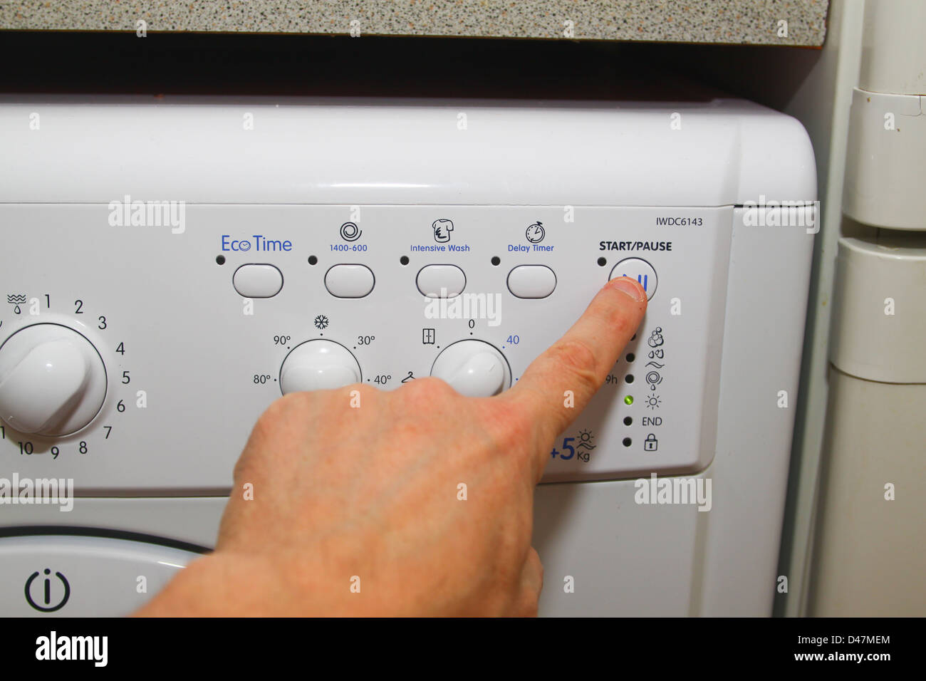 Automatic washing machine control panel Stock Photo Alamy