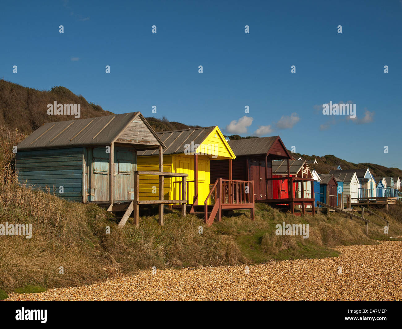 Beach huts at Barton on Sea Hampshire England UK Stock Photo Alamy