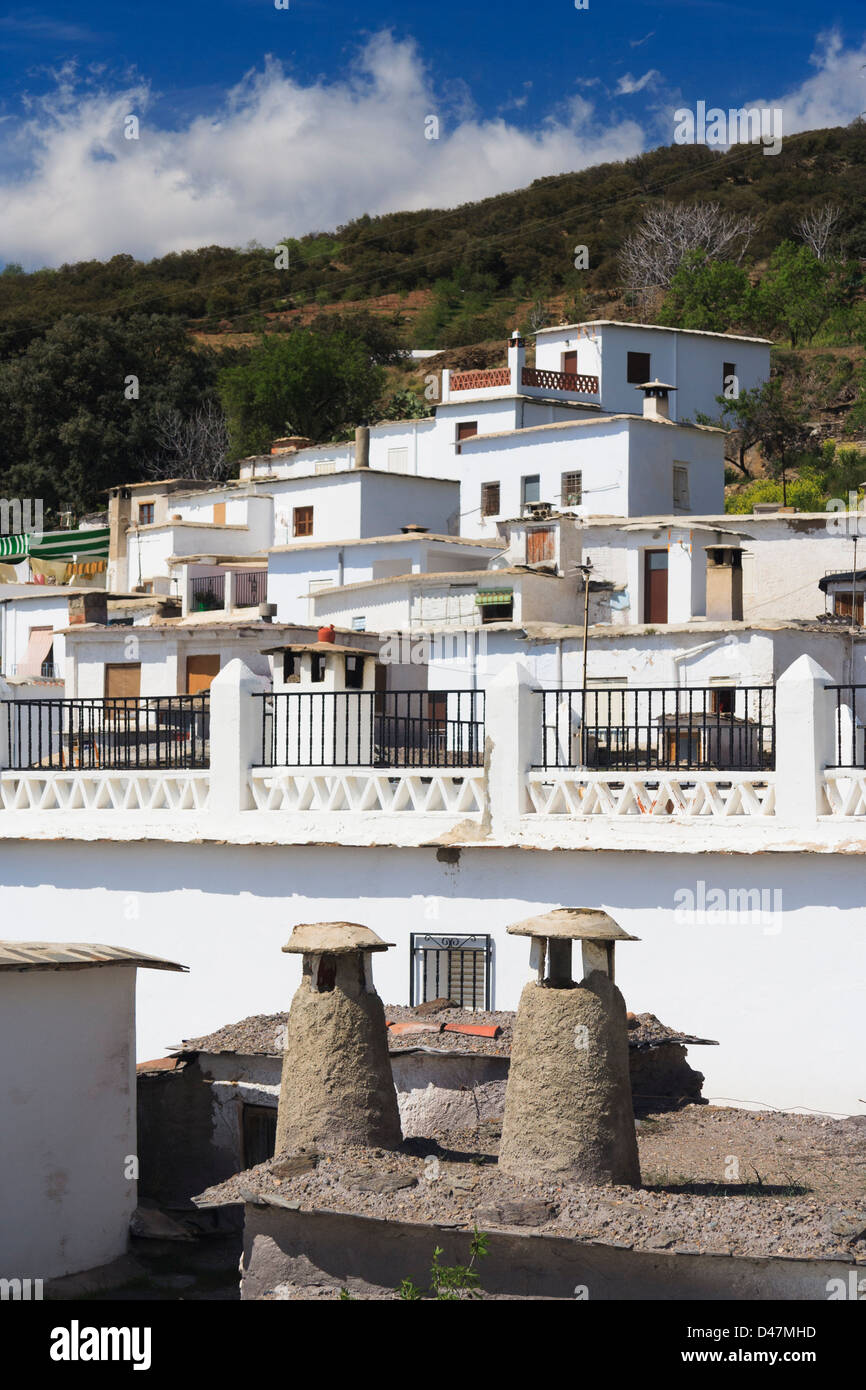 Mairena (Jubar) whitewashed village in Las Alpujarras, Granada, Spain Stock Photo