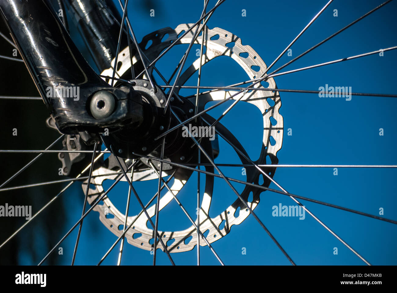 Detail of a bike wheel Stock Photo
