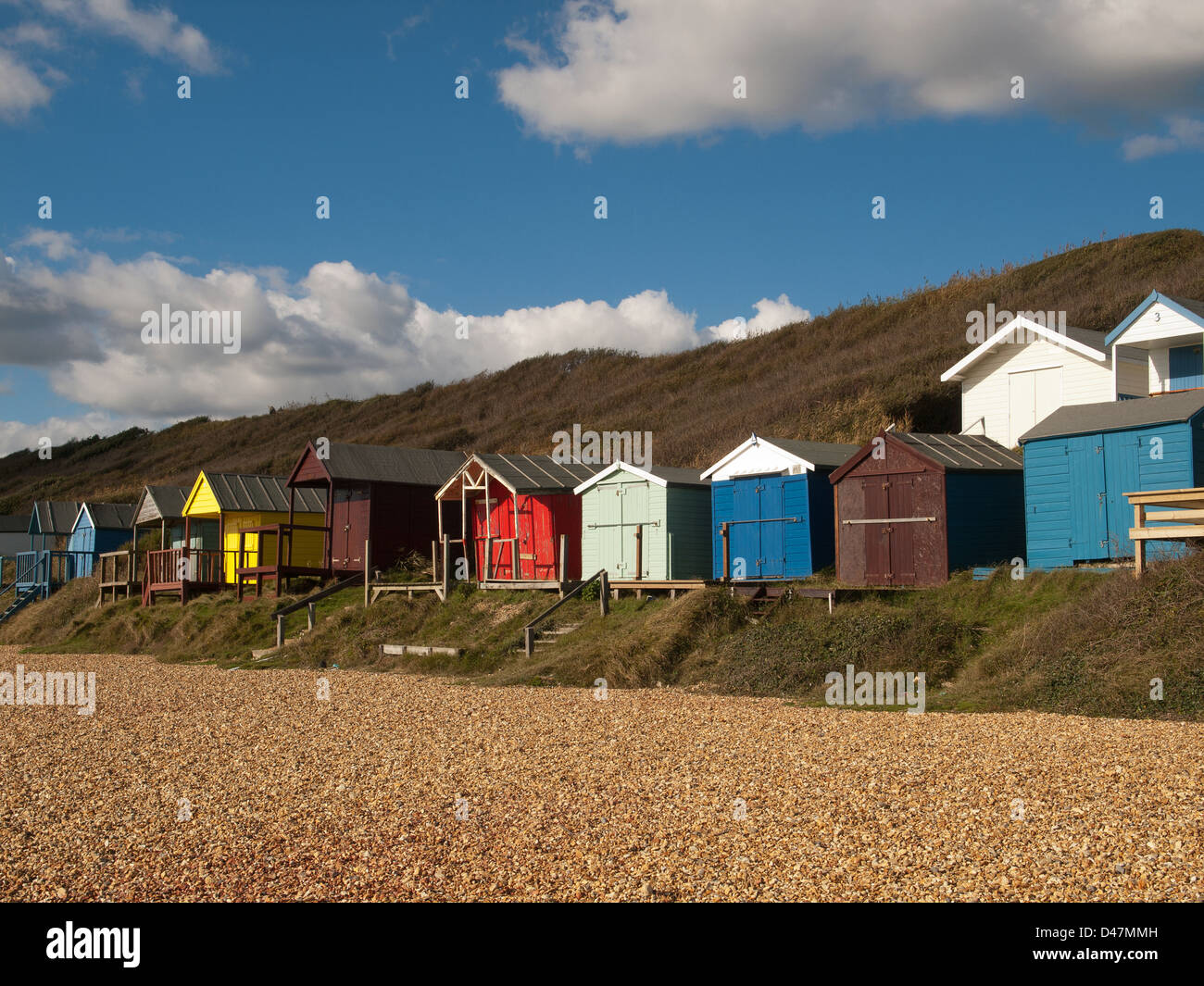 Beach huts at Barton on Sea Hampshire England UK Stock Photo Alamy