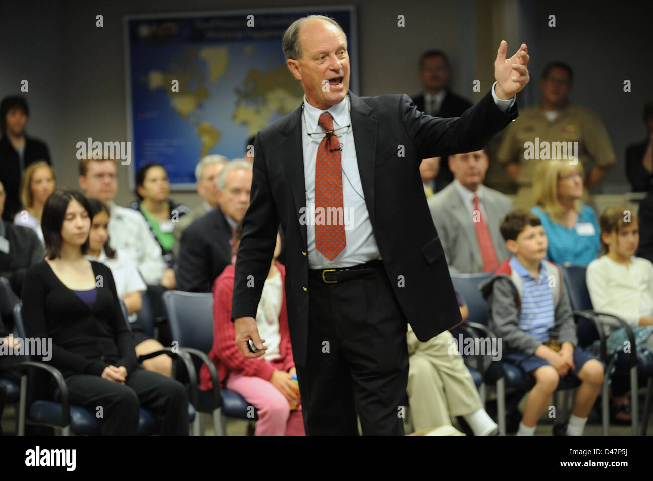 Dr. Robert Ballard visits the Office of Naval Research. Stock Photo