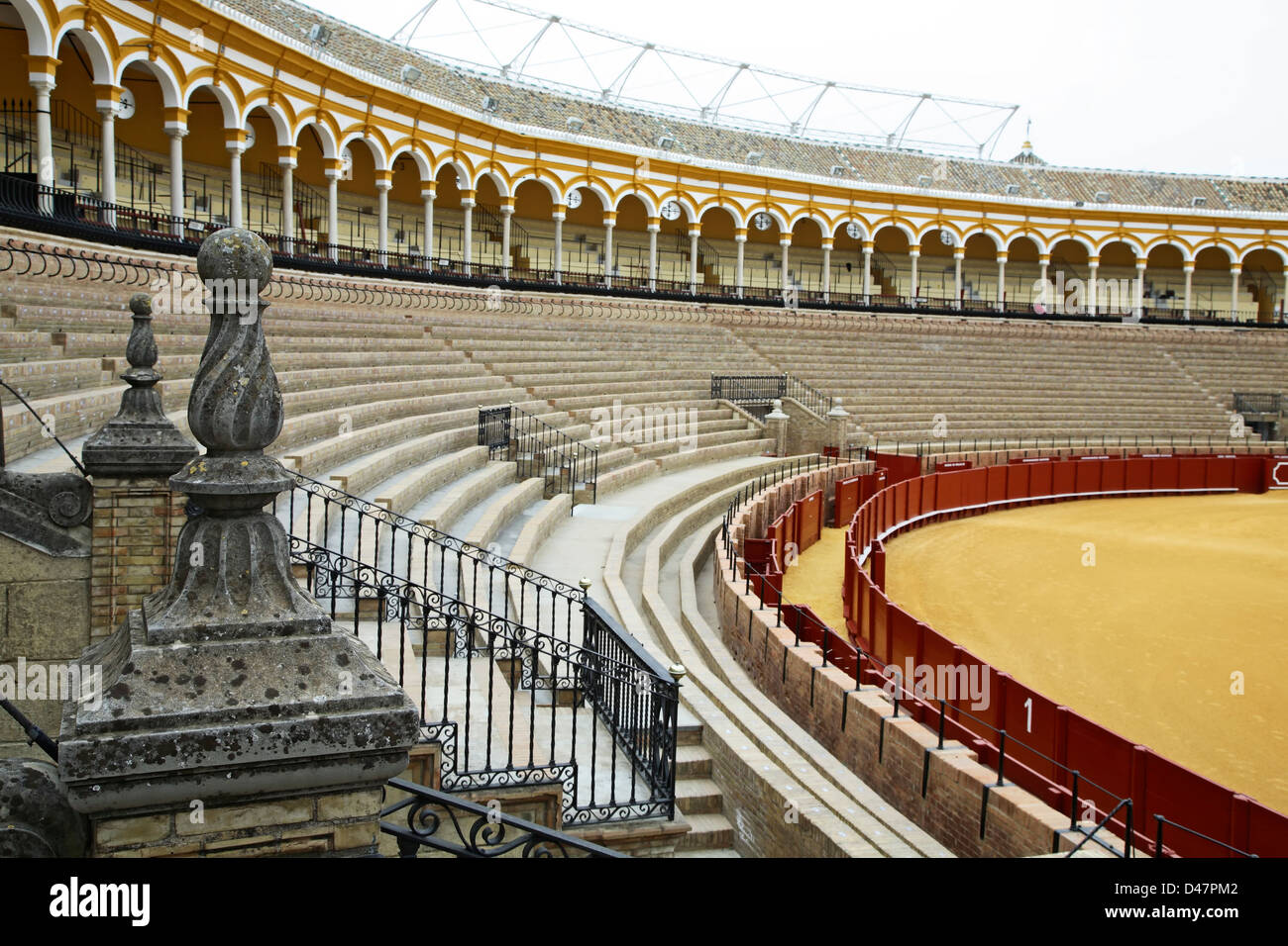Grandstand and ring, Plaza de Toros (bullring), Seville, Spain Stock Photo