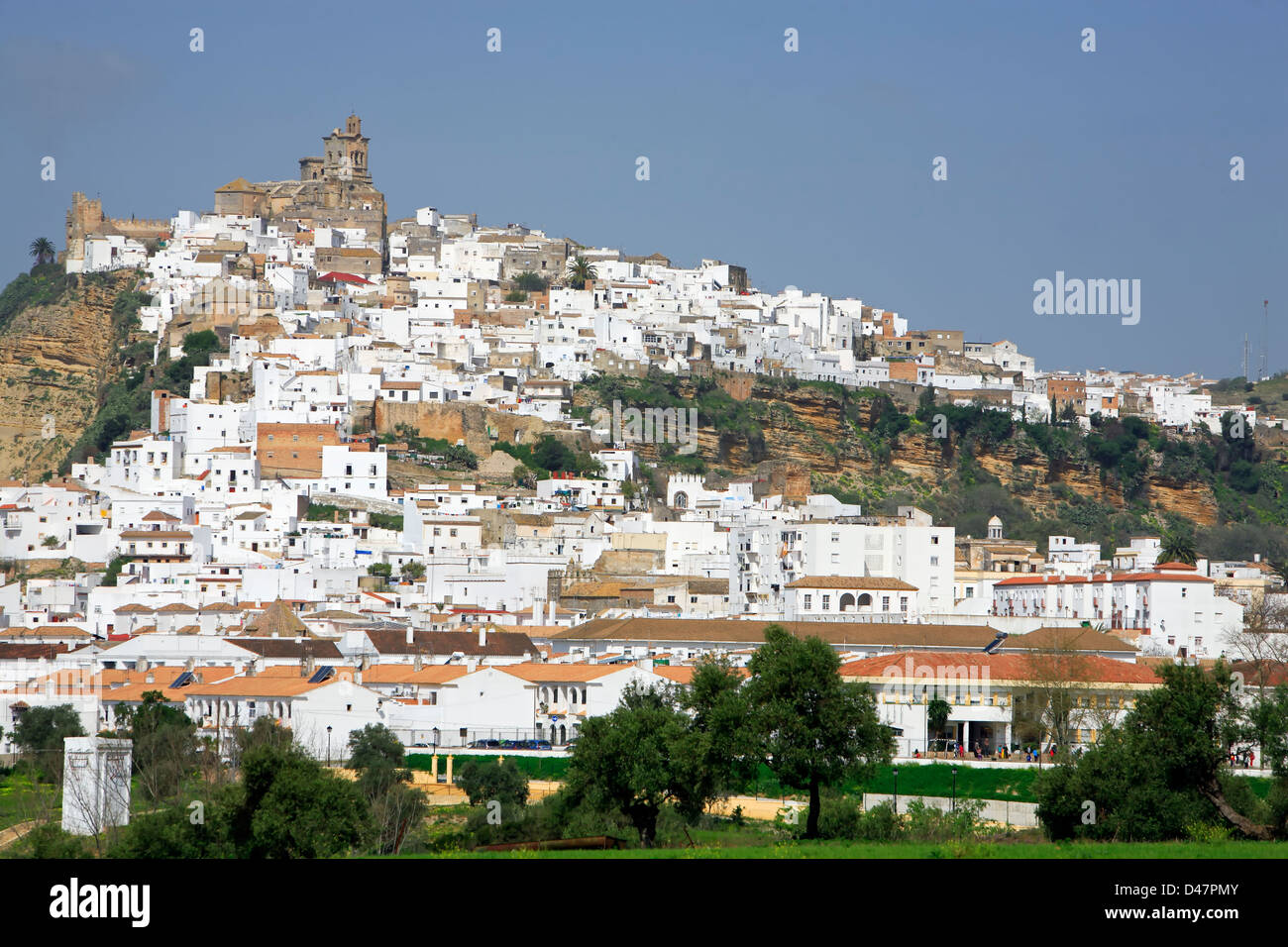 Whitewashed houses on hill, Arcos de la Frontera, Spain Stock Photo Alamy