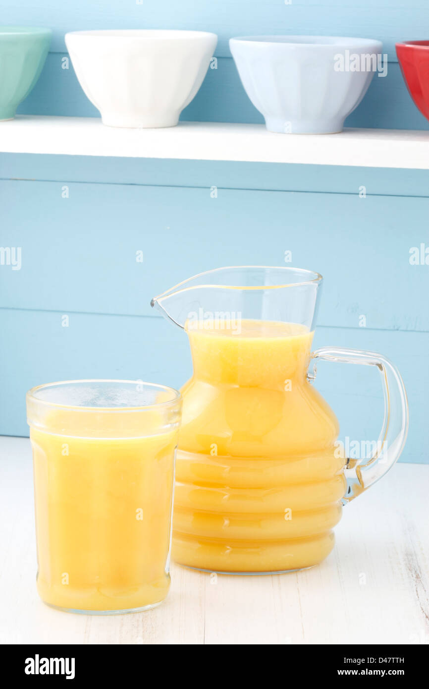 Fresh squeezed orange juice made by extraction from the most sweet and