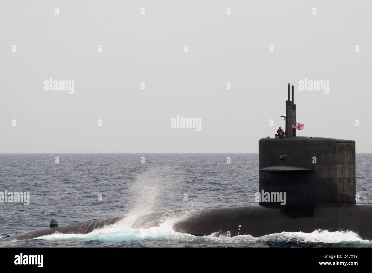 USS Wyoming is underway Stock Photo