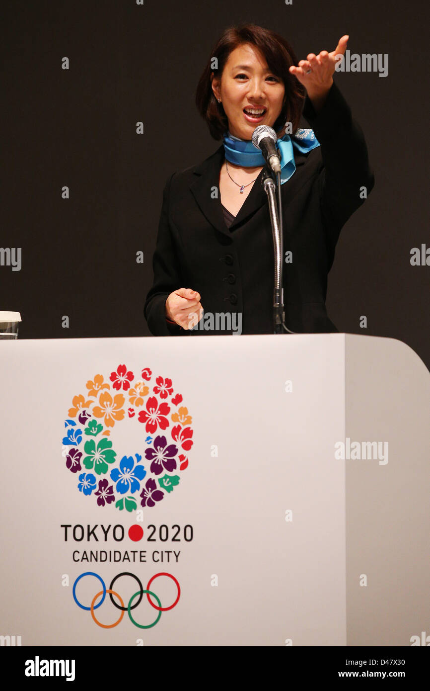 Mikako Kotani, MARCH 7, 2013 : Former synchronized swimming player Mikako Kotani serve as the moderator during the a Press conference about presentations of Tokyo 2020 bid Committee in Tokyo, Japan. (Photo by Yusuke Nakanishi/AFLO SPORT) Stock Photo