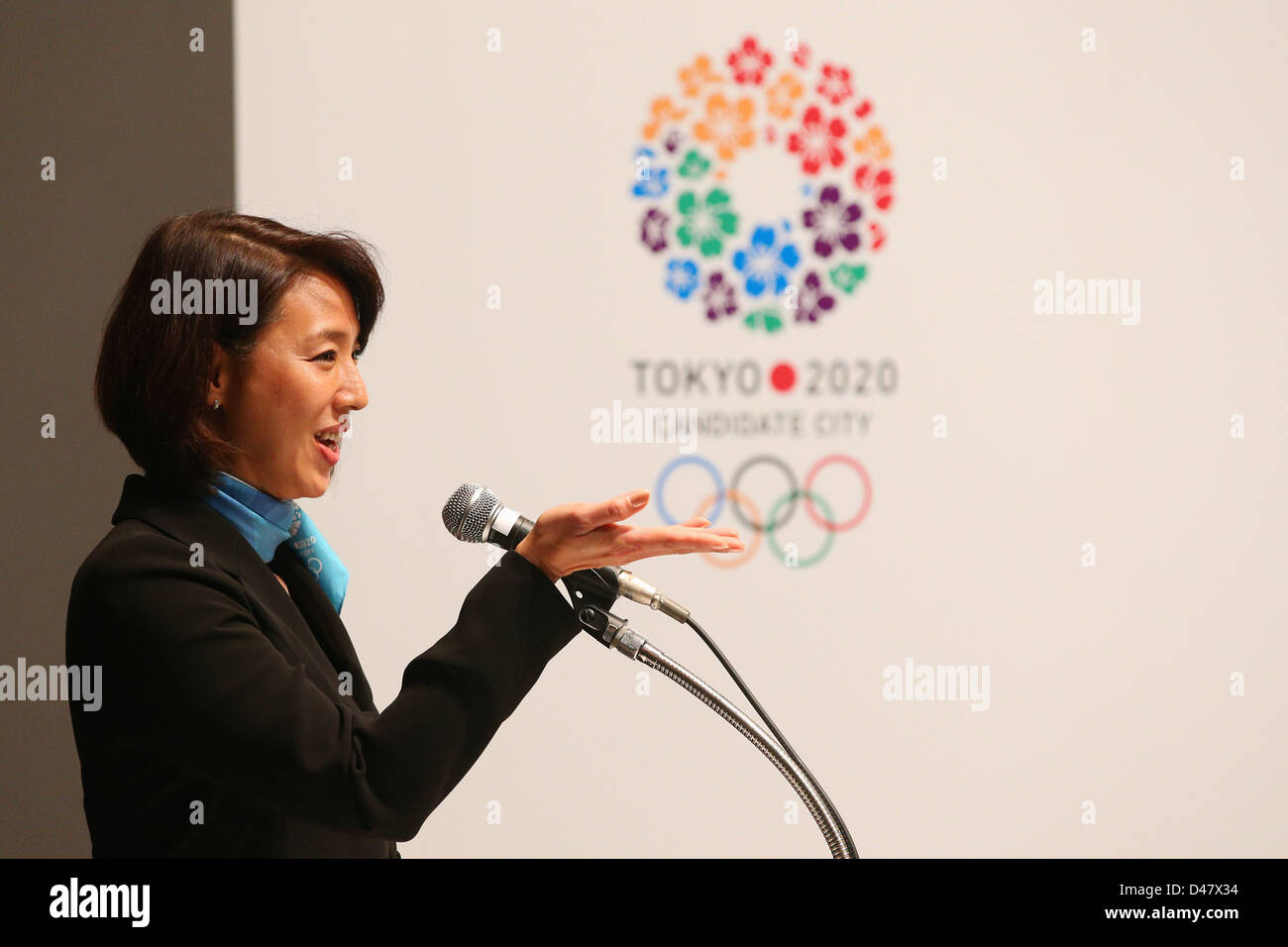 Mikako Kotani, MARCH 7, 2013 : Former synchronized swimming player Mikako Kotani serve as the moderator during the a Press conference about presentations of Tokyo 2020 bid Committee in Tokyo, Japan. (Photo by Yusuke Nakanishi/AFLO SPORT) Stock Photo