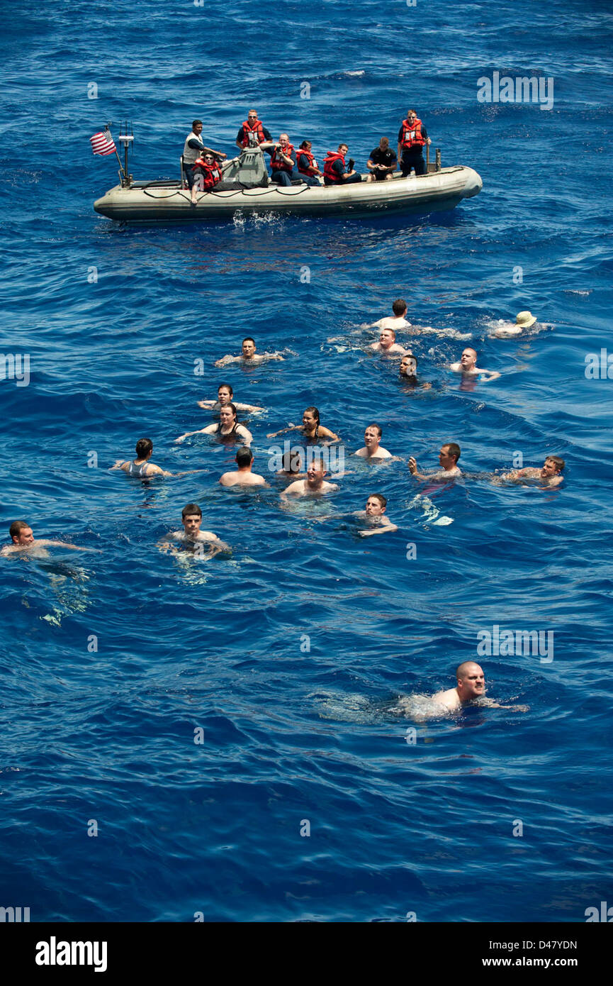 Sailor enjoy a swim call Stock Photo Alamy