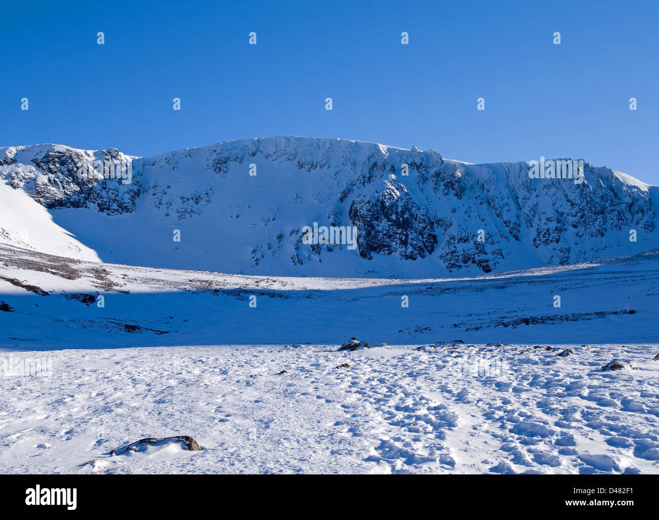 Coire an t-Sneachda in snow, the Northern Corries, Cairngorms National Park, Scottish Highlands, winter, Scotland UK Stock Photo