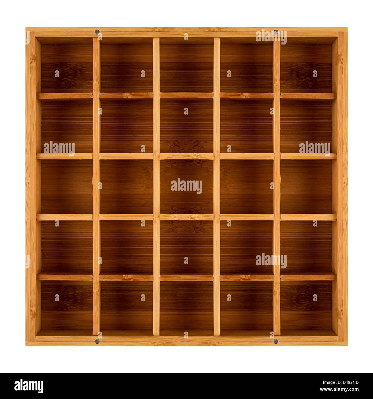 empty wooden shadowbox Stock Photo