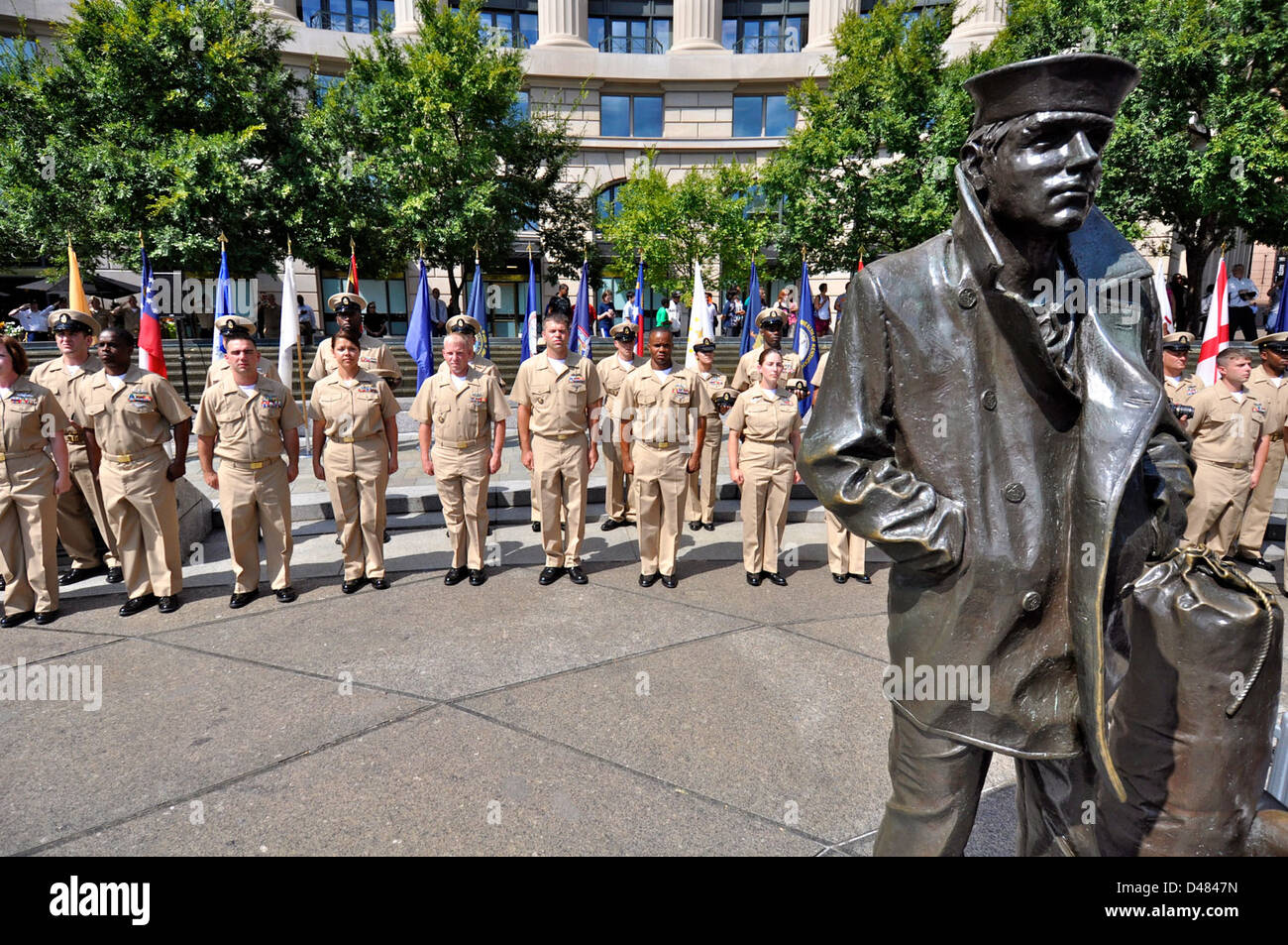 Chief Select Chief selectees participate in a ceremony at the Navy Memorial in ...
