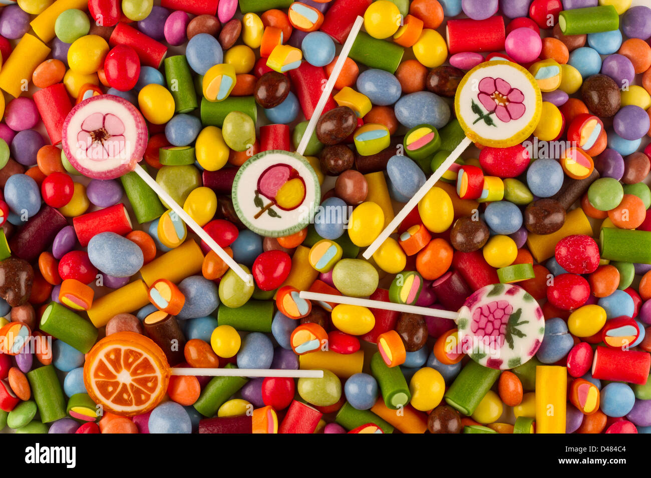 colorful candy on white background Stock Photo