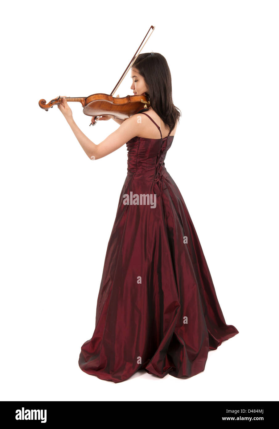 young asian woman playing the violin on white background Stock Photo ...