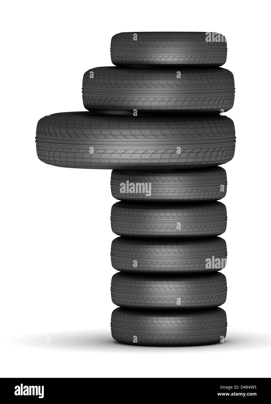 Number 1 from stacked tire Stock Photo Alamy