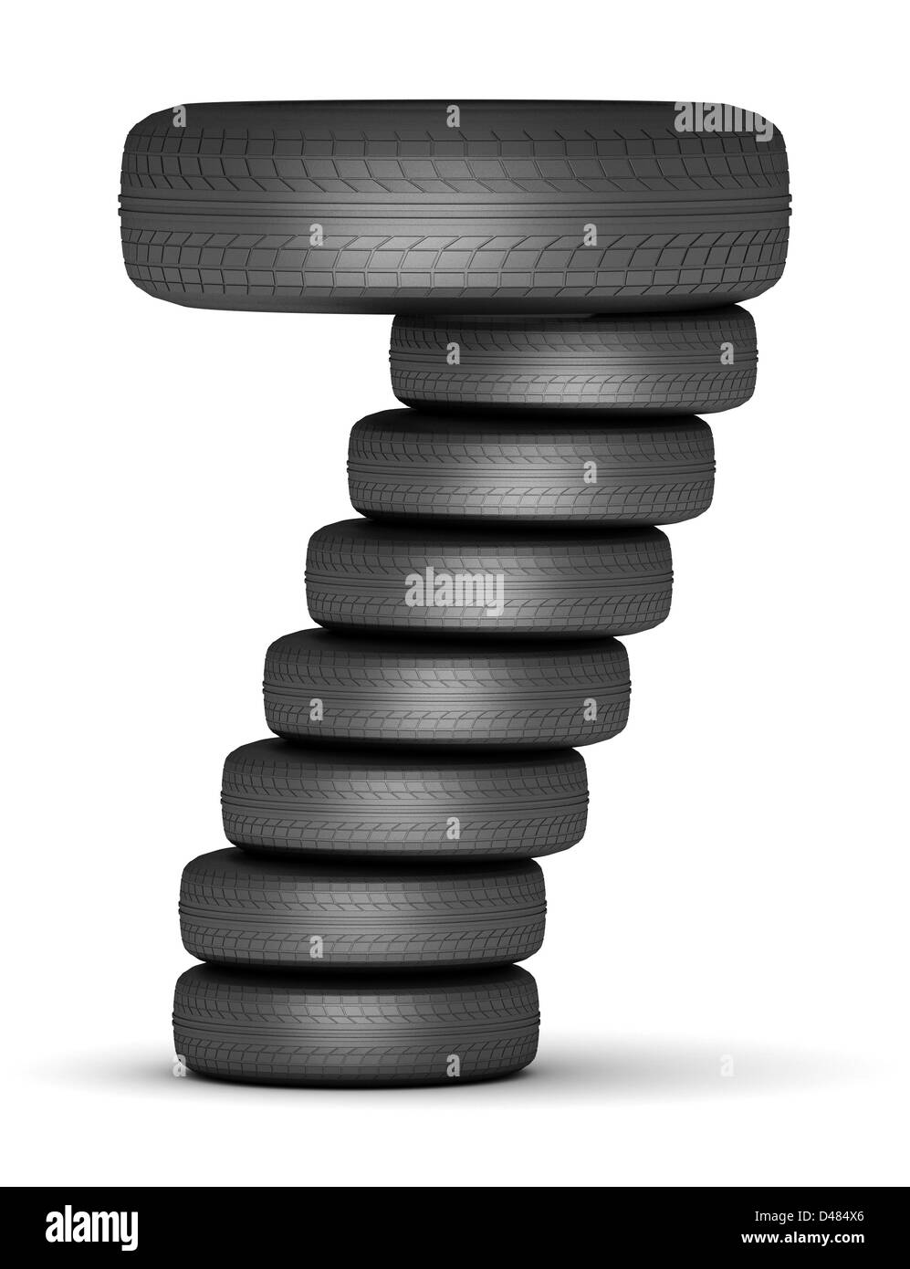Number 7 from stacked tire Stock Photo