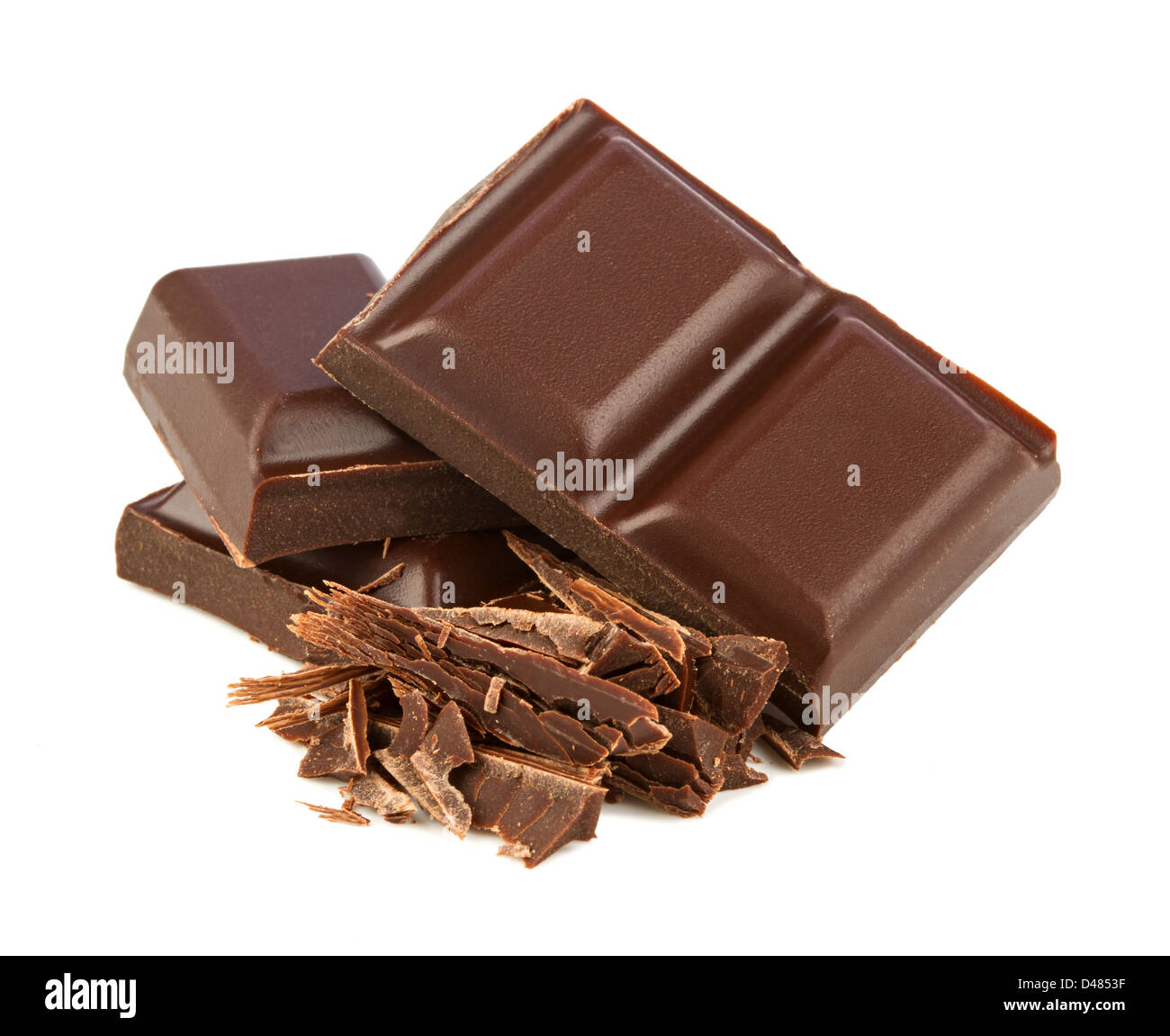 stack of dark chocolate Stock Photo