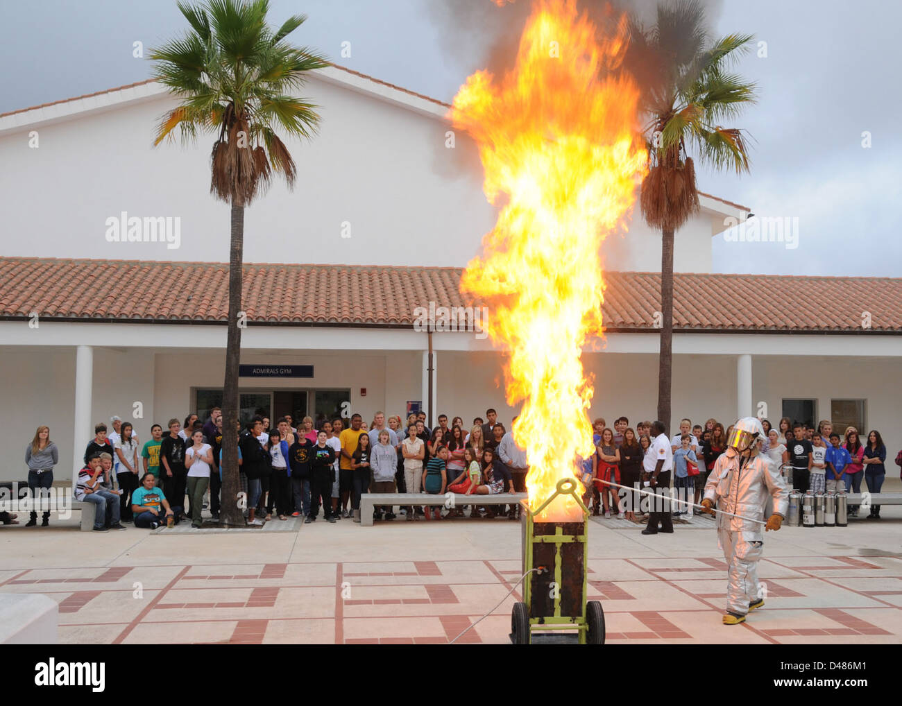 Demonstration of grease fires Stock Photo Alamy