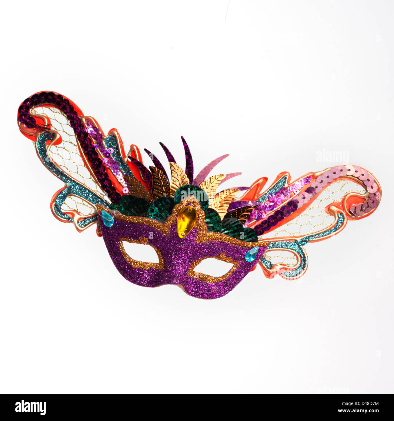Colorful Mardi Gras mask. Isolated on white background Stock Photo