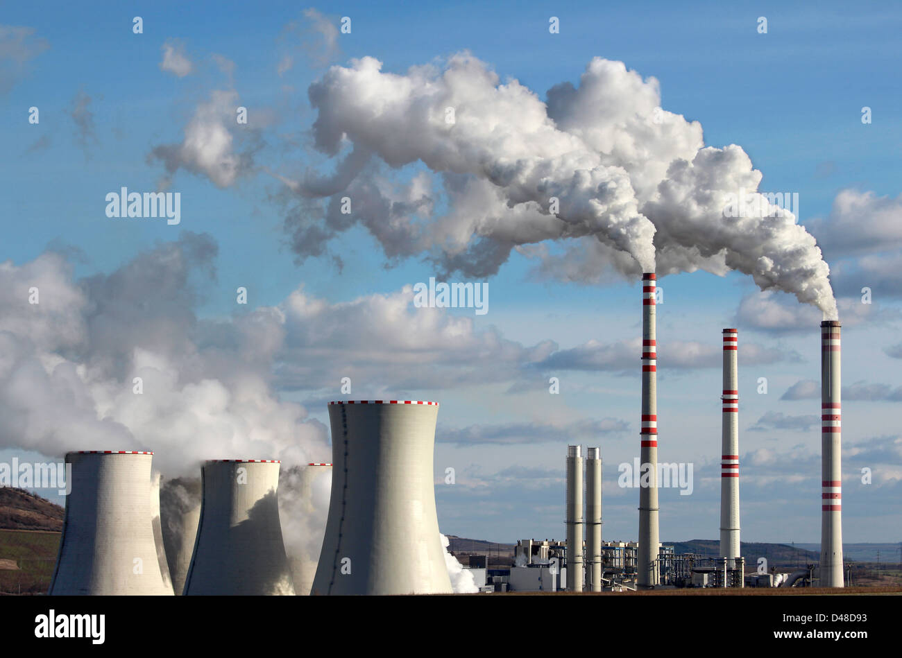 emission from coal power plant Stock Photo