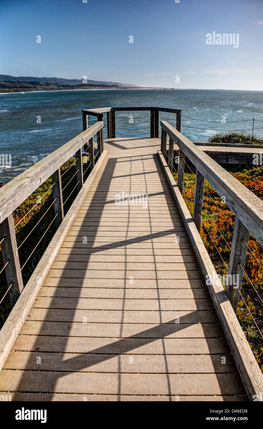 Coastal pathway near the Pigeon Point Lighthouse in San Mateo, California Stock Photo