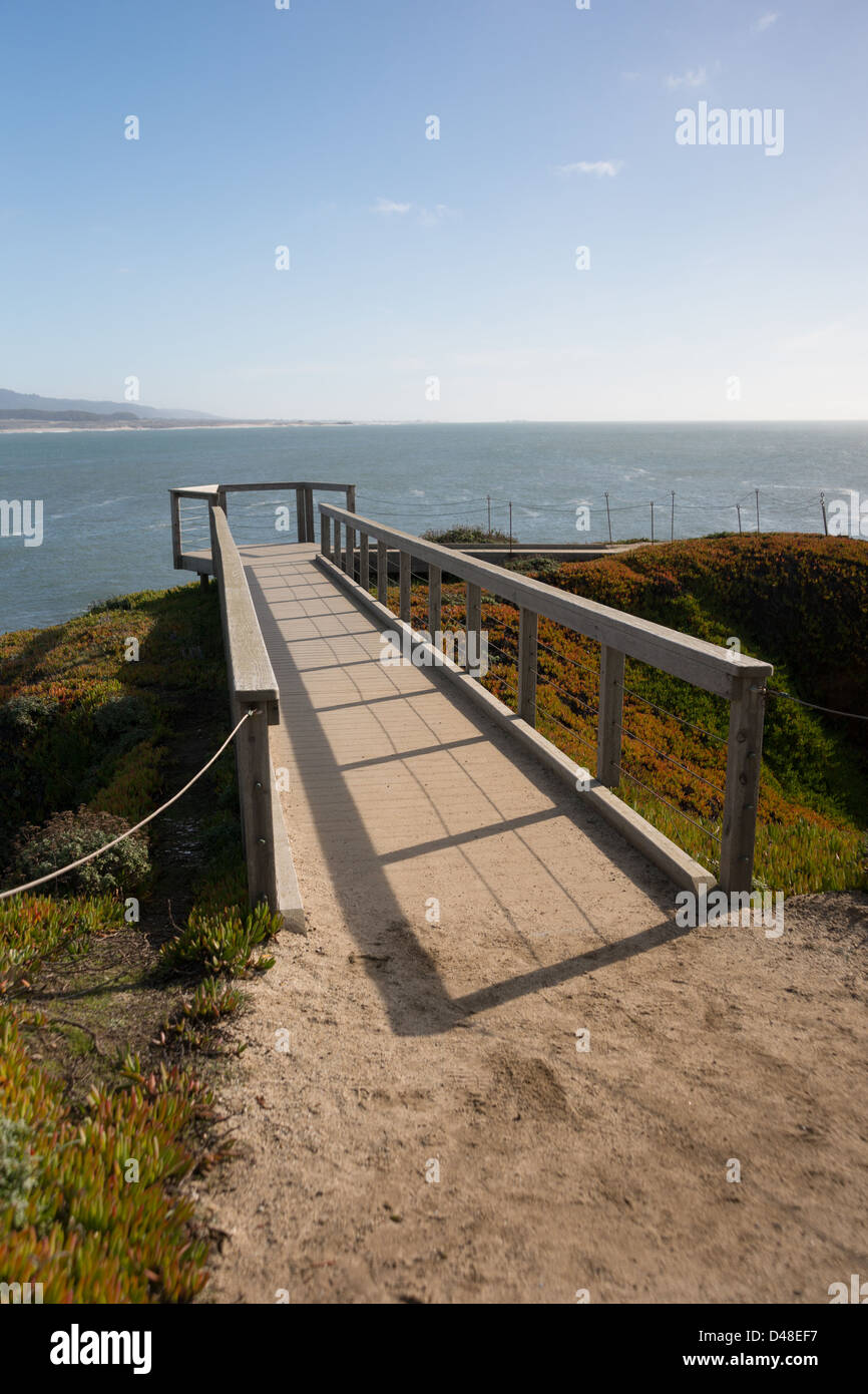 Coastal pathway near the Pigeon Point Lighthouse in San Mateo, California Stock Photo