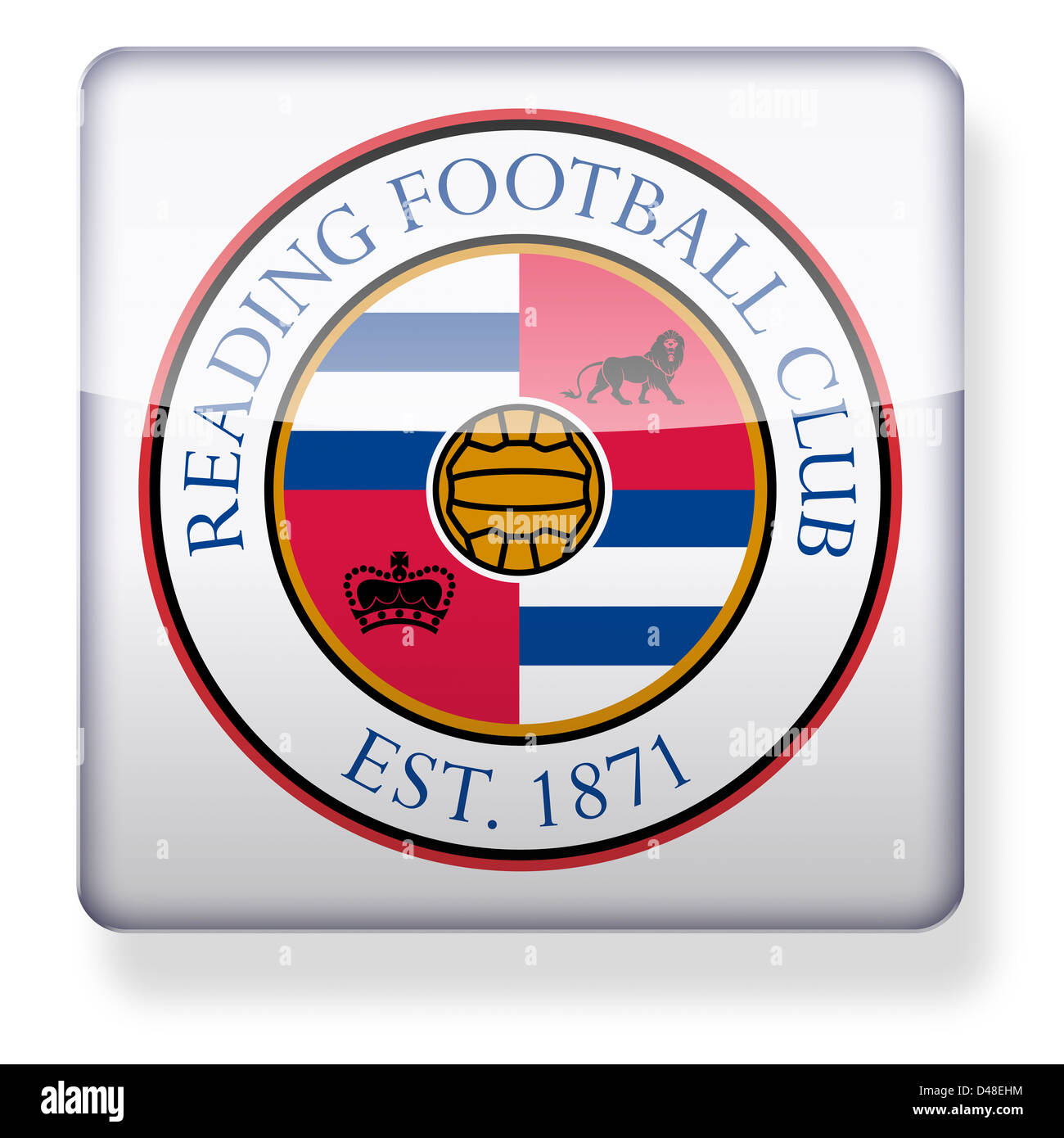 Reading football club logo as an app icon. Clipping path included. Stock Photo
