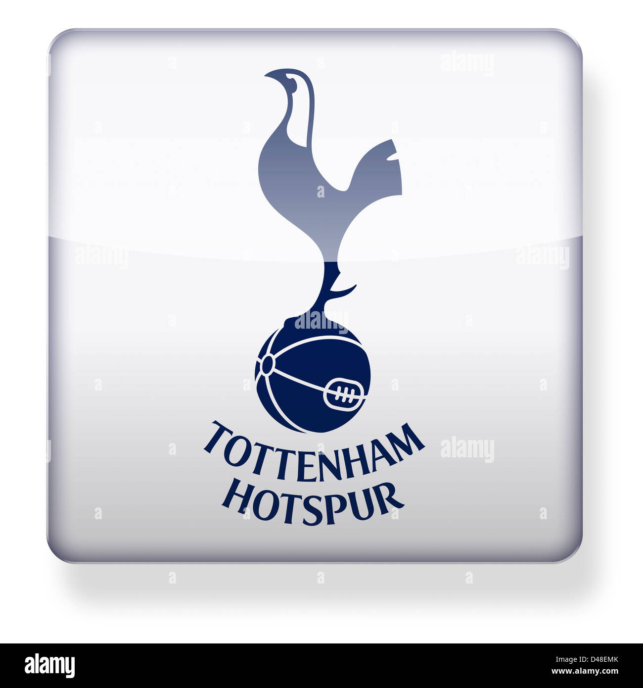 Tottenham Hotspur football club logo as an app icon. Clipping path included. Stock Photo