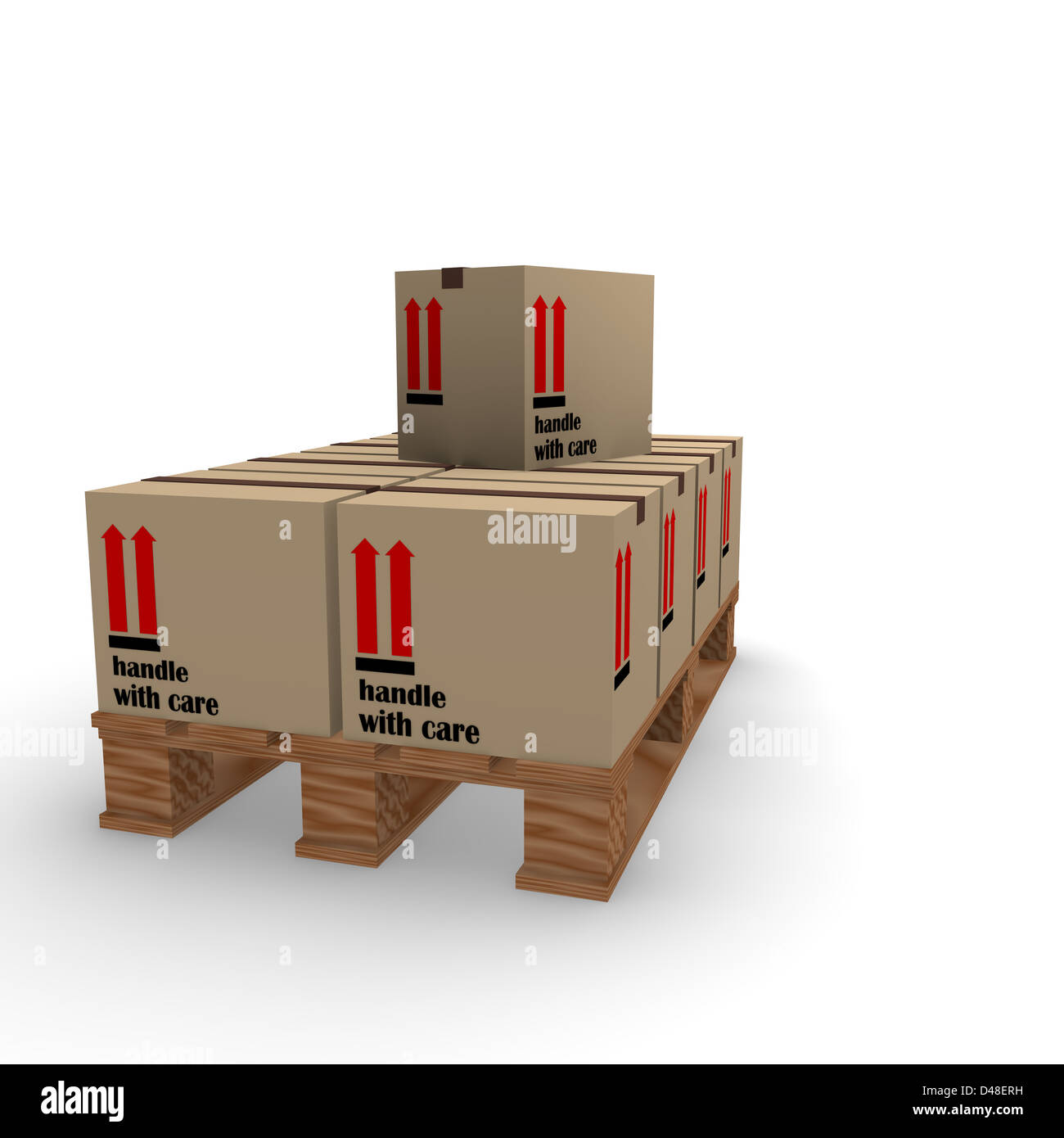 Cardboard boxes on a wooden pallet Stock Photo - Alamy