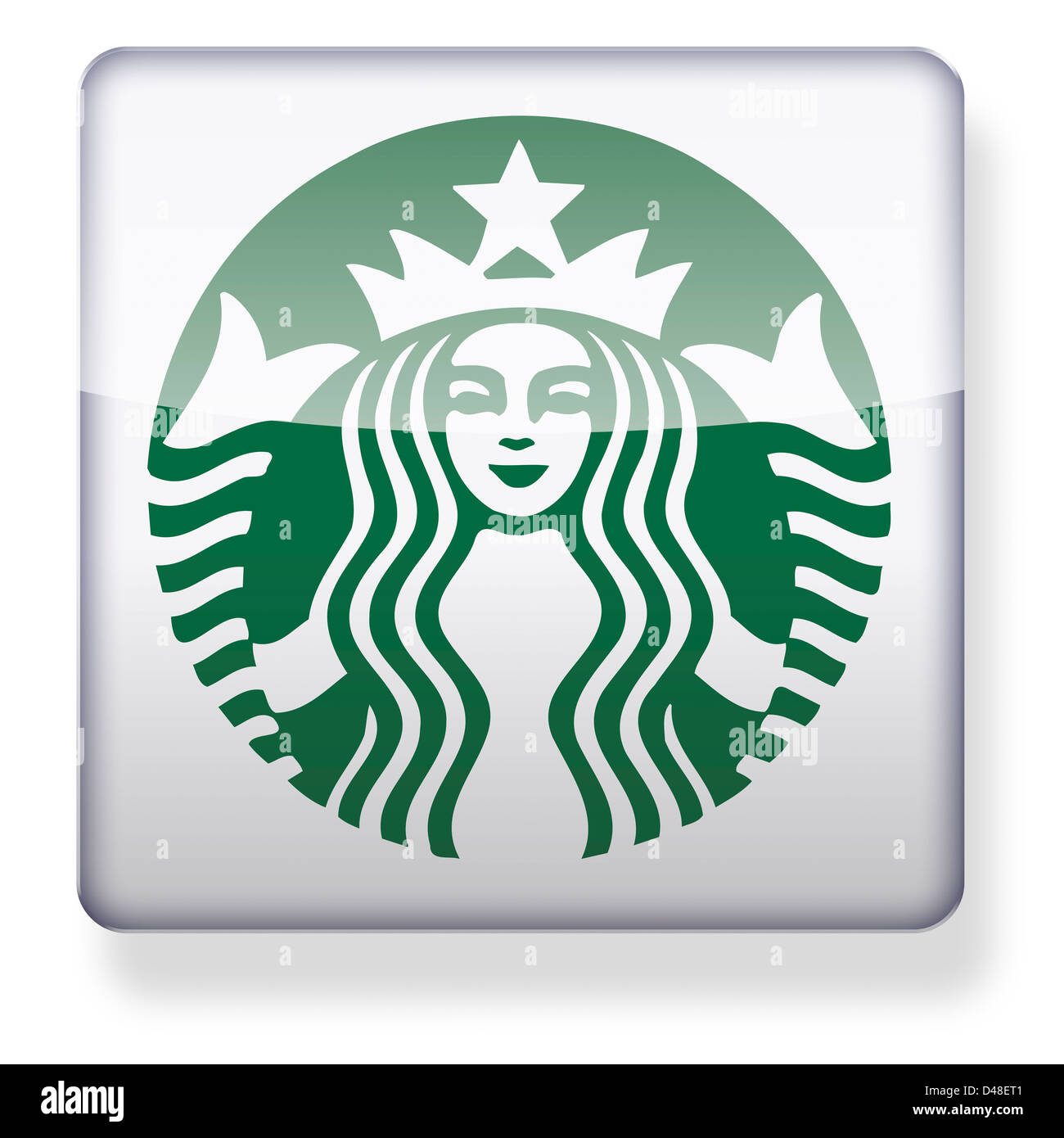Starbucks logo as an app icon. Clipping path included Stock Photo ...