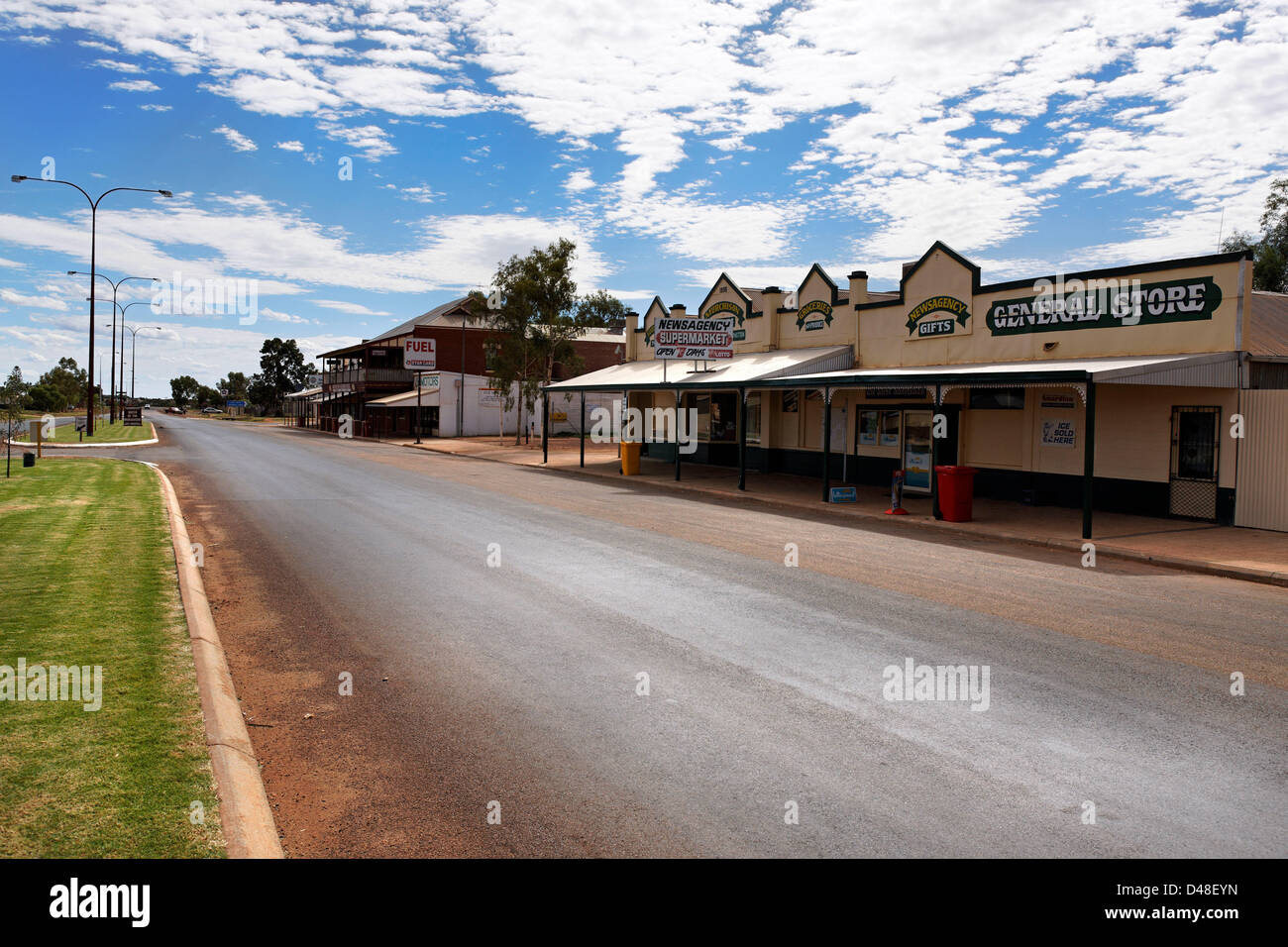Shops in Austin street, Cue Western Australia Stock Photo Alamy