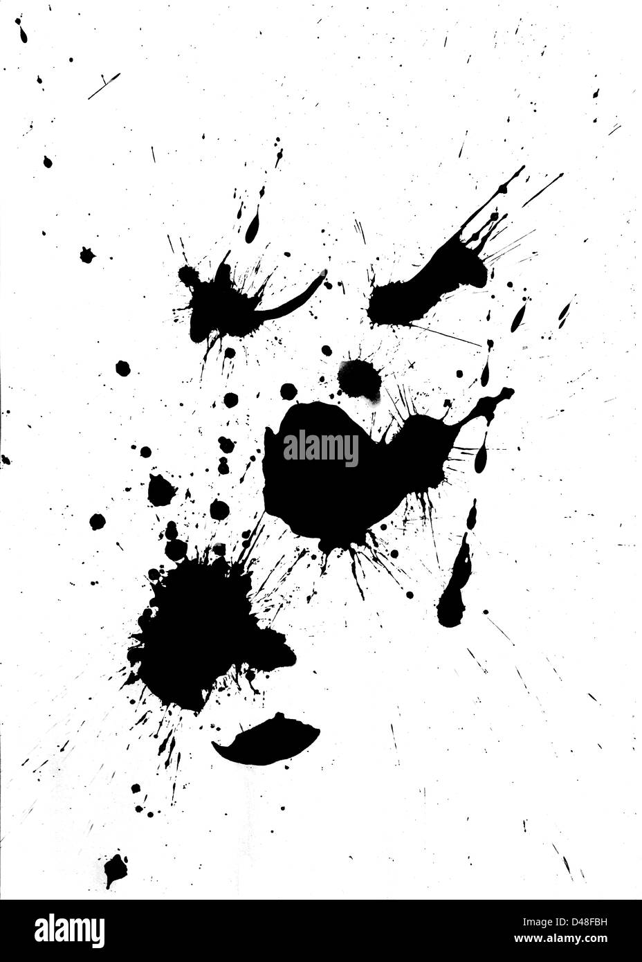 Black paint splash and blob design Stock Photo