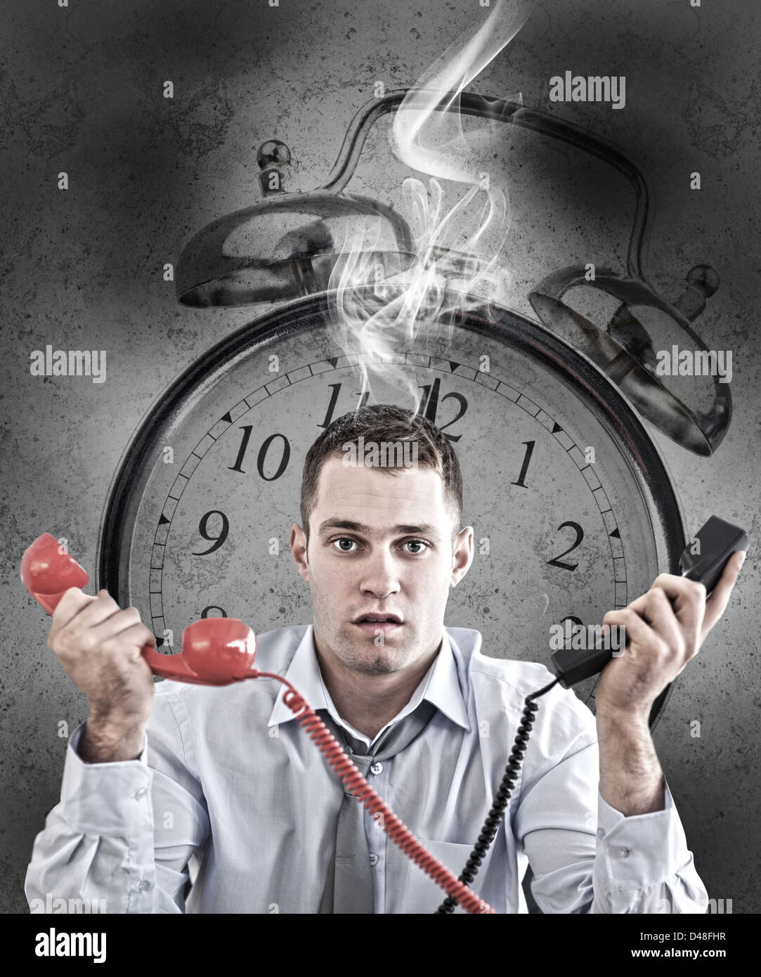 Stressed out by deadline Stock Photo