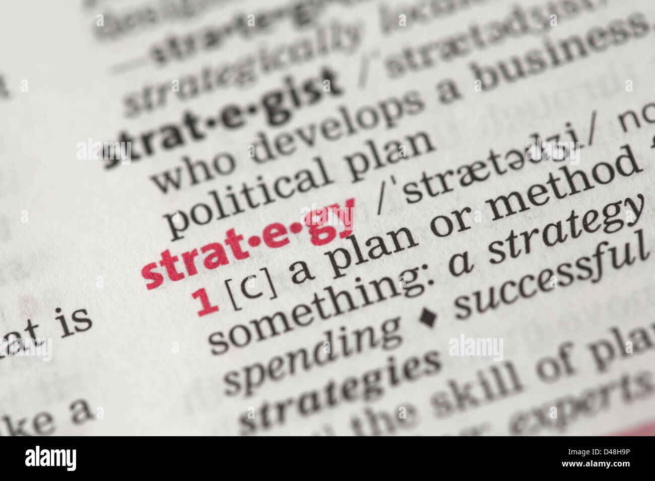 Definition of strategy Stock Photo - Alamy