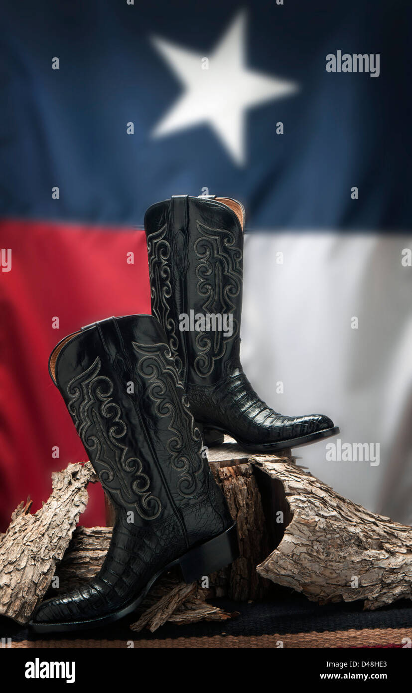 Cowboy boots texas flag hi-res stock photography and images - Alamy