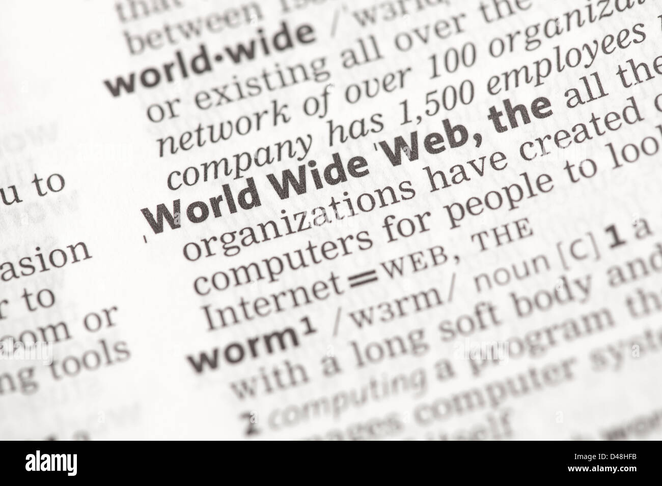 World Wide Web definition Stock Photo - Alamy