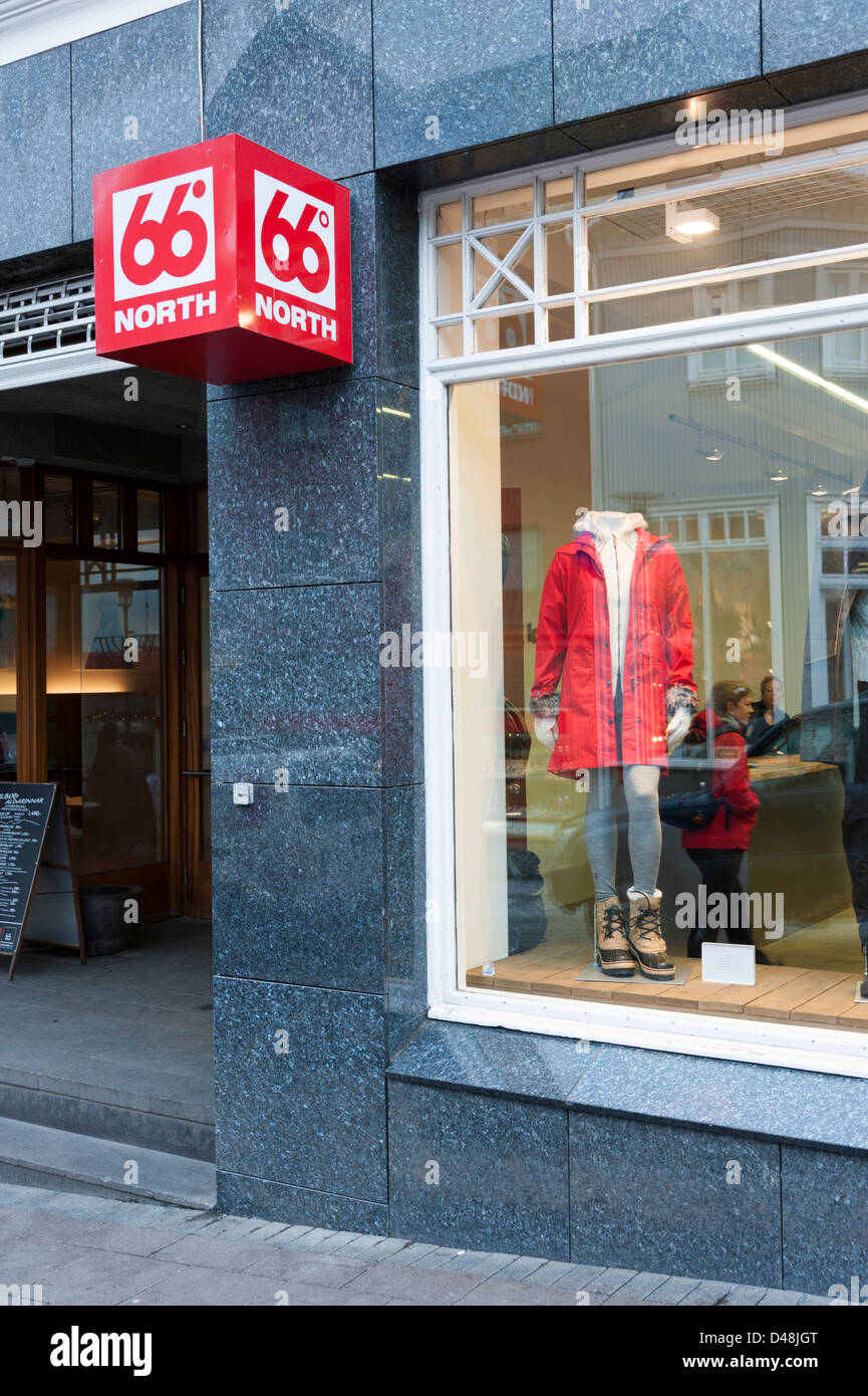 The 66 degrees north clothing shop Reykjavik Iceland Stock Photo - Alamy