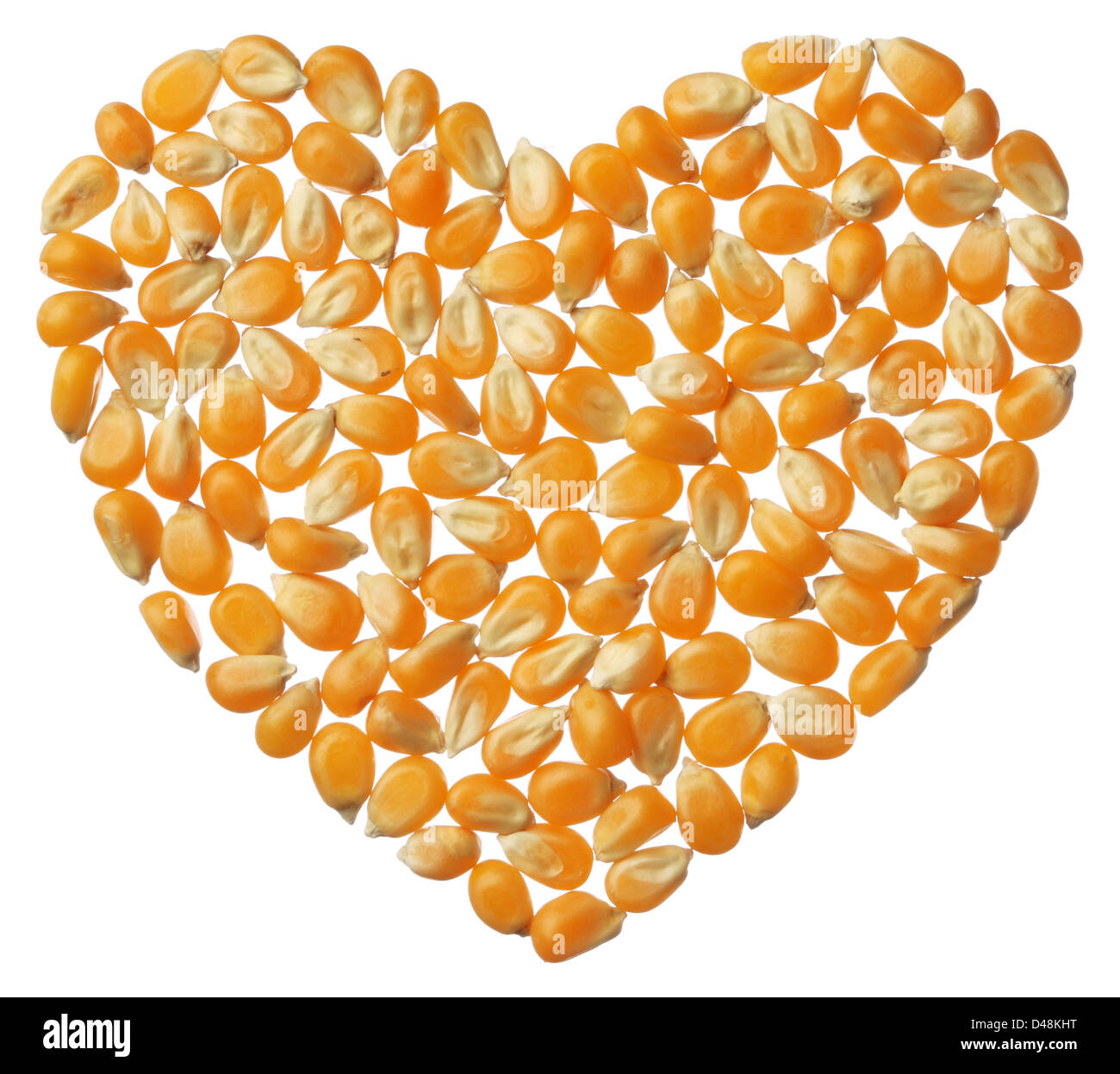 Heart of Popcorn kernels isolated on white background Stock Photo Alamy