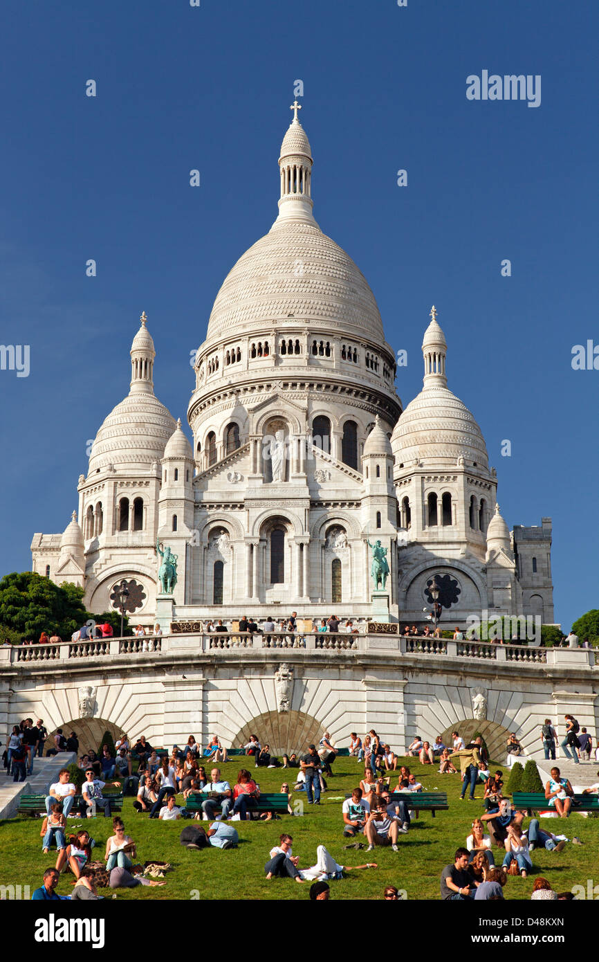 Sacre Coeur Basilica in Montmartre; The Basilica of the Sacred Heart of