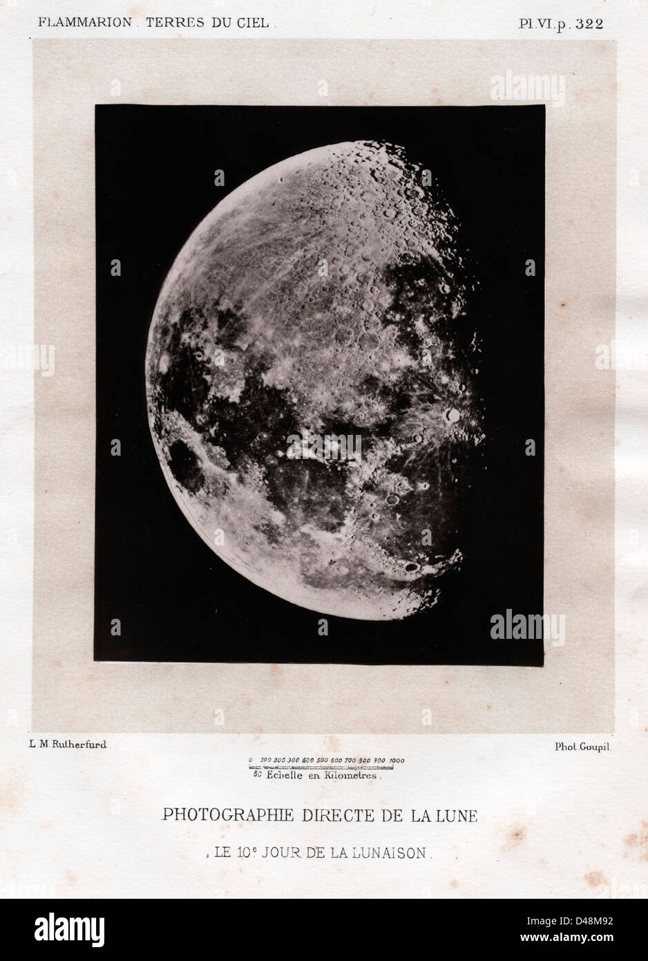 The Moon, ca 1865, by L.M. Rutherford Stock Photo