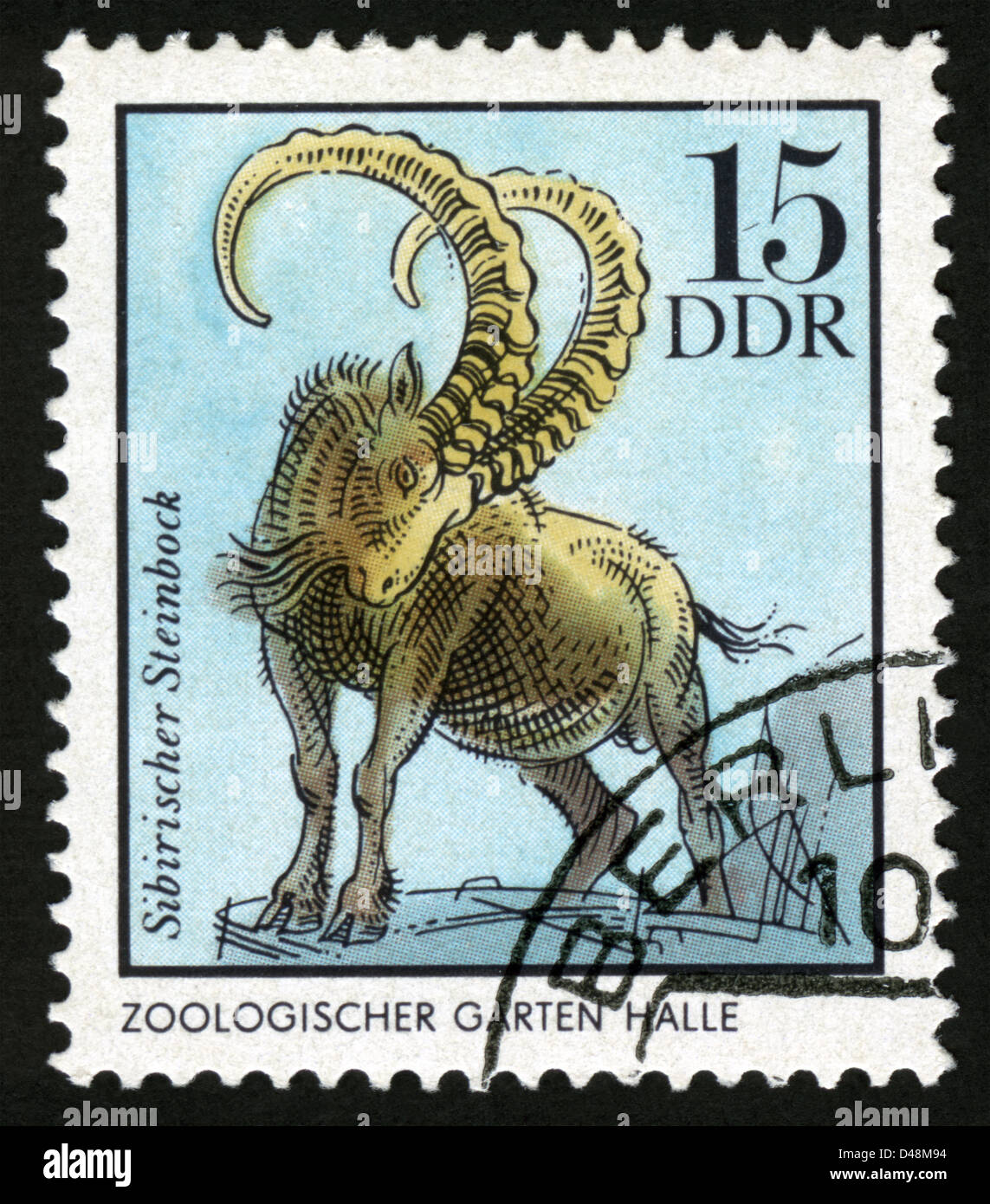 East Germany Gdr Post Leipzig Mark Stamp Zoo Stock Photos East